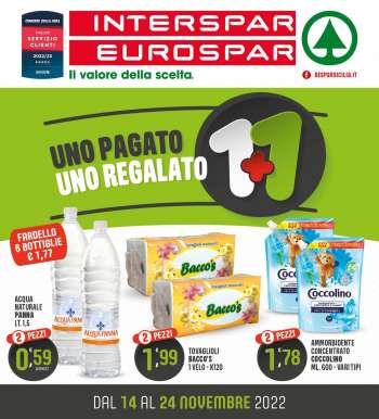 Volantino Eurospar - 14/11/2022 - 24/11/2022.
