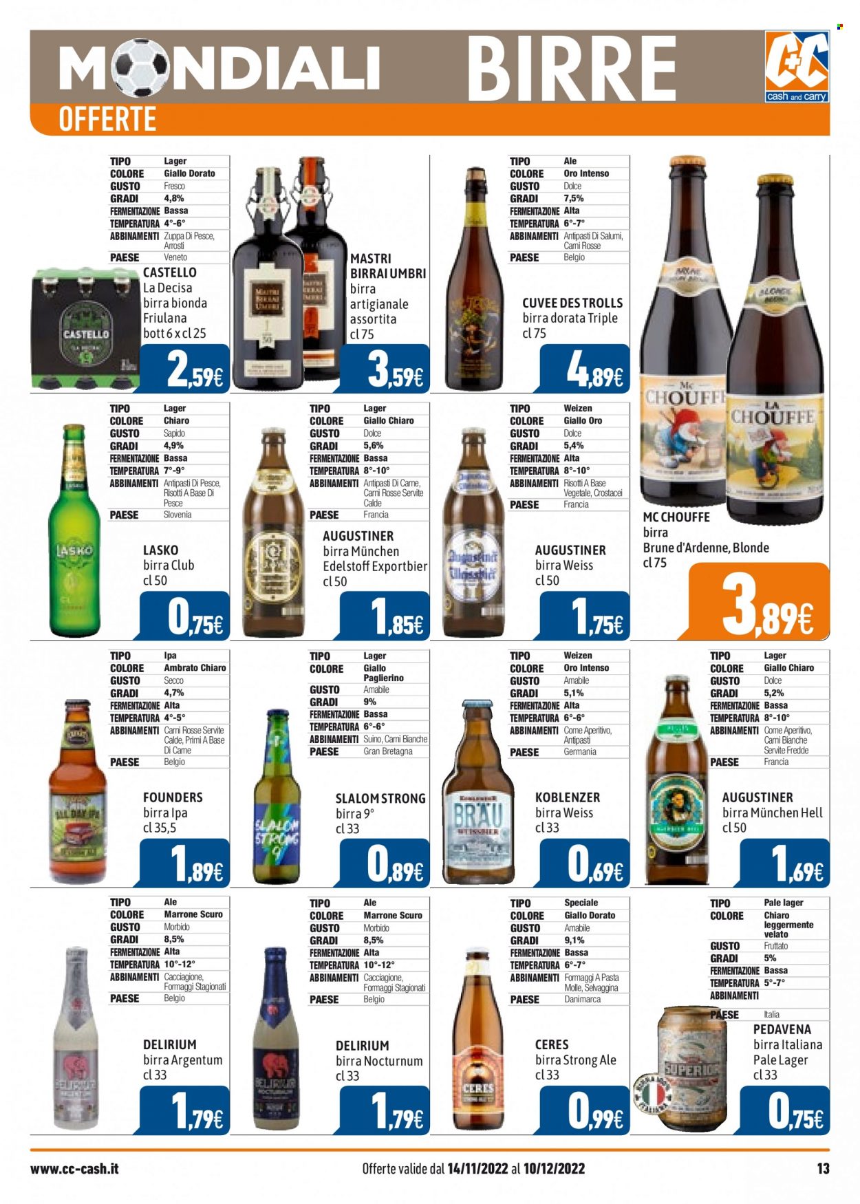 thumbnail - Volantino C+C Cash & Carry - 14/11/2022 - 10/12/2022 - Prodotti in offerta - birra, birra tipo IPA, birra di frumento, birra tipo lager, Ceres, suino, zuppa. Pagina 13.