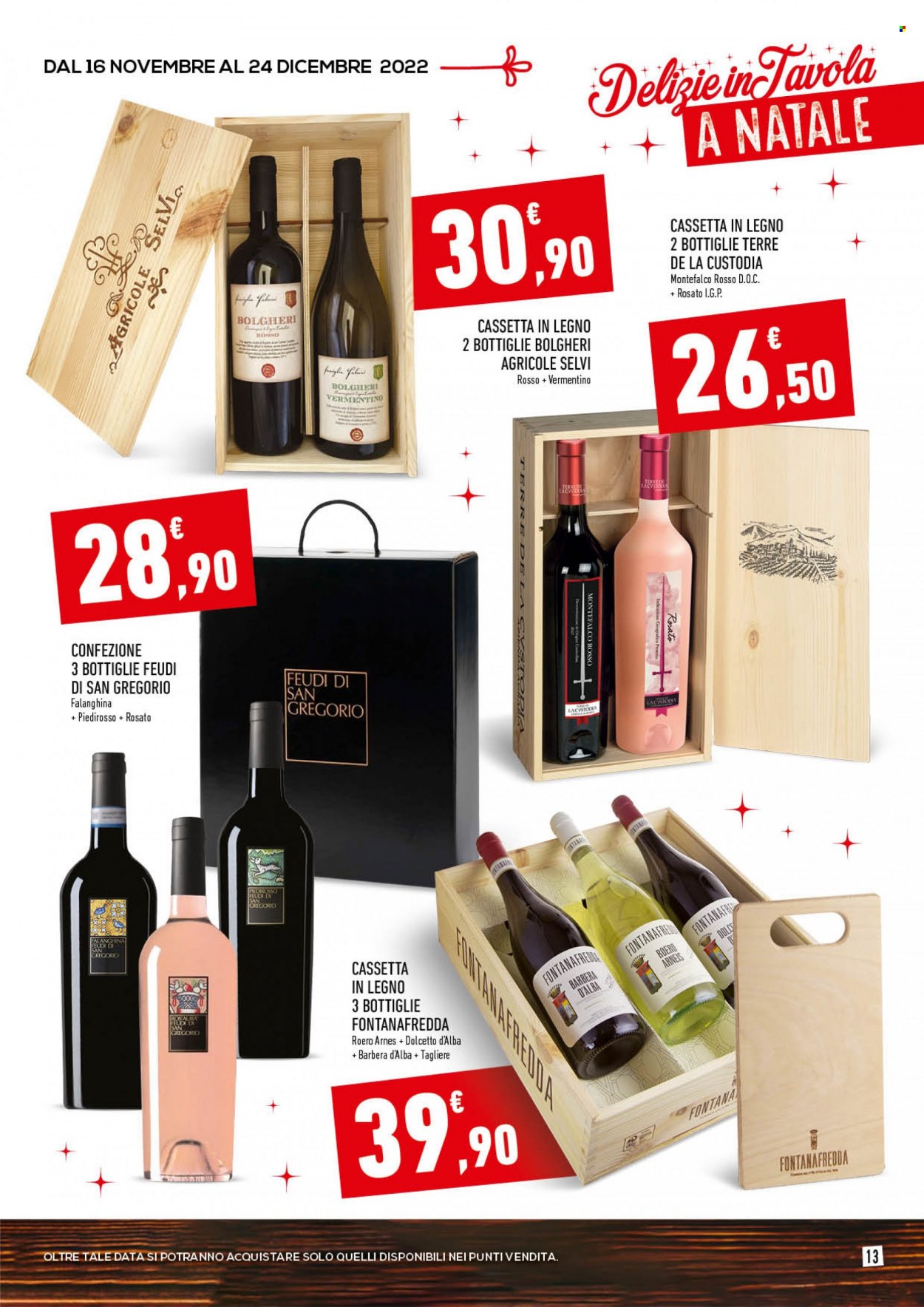thumbnail - Volantino Conad - 16/11/2022 - 24/12/2022 - Prodotti in offerta - vino bianco, vino, Vermentino, tagliere. Pagina 13.