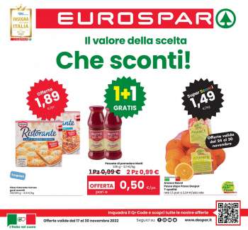 Volantino Eurospar - 17/11/2022 - 30/11/2022.