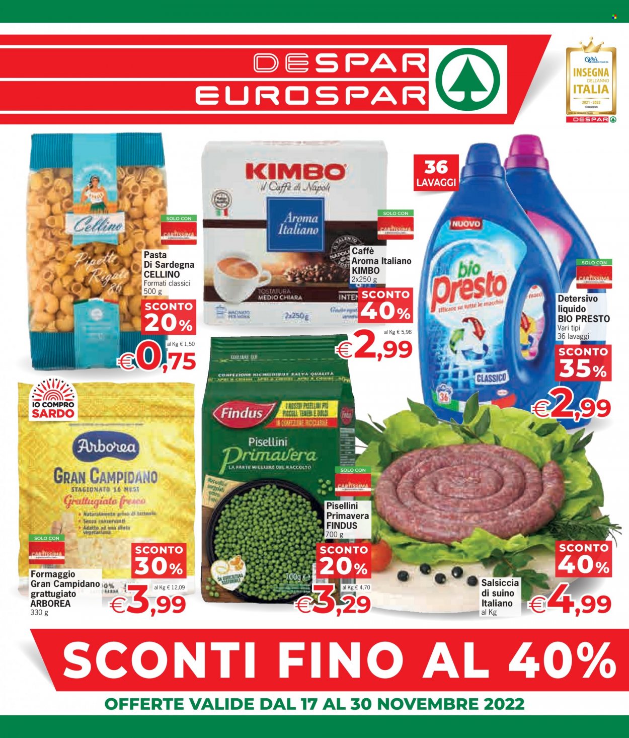 Volantino Eurospar - 17/11/2022 - 30/11/2022. Pagina 1