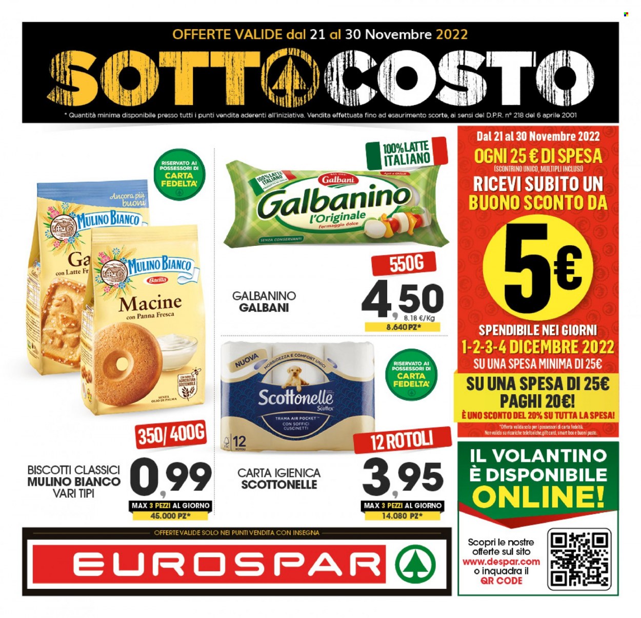 Volantino Eurospar - 21/11/2022 - 30/11/2022. Pagina 1