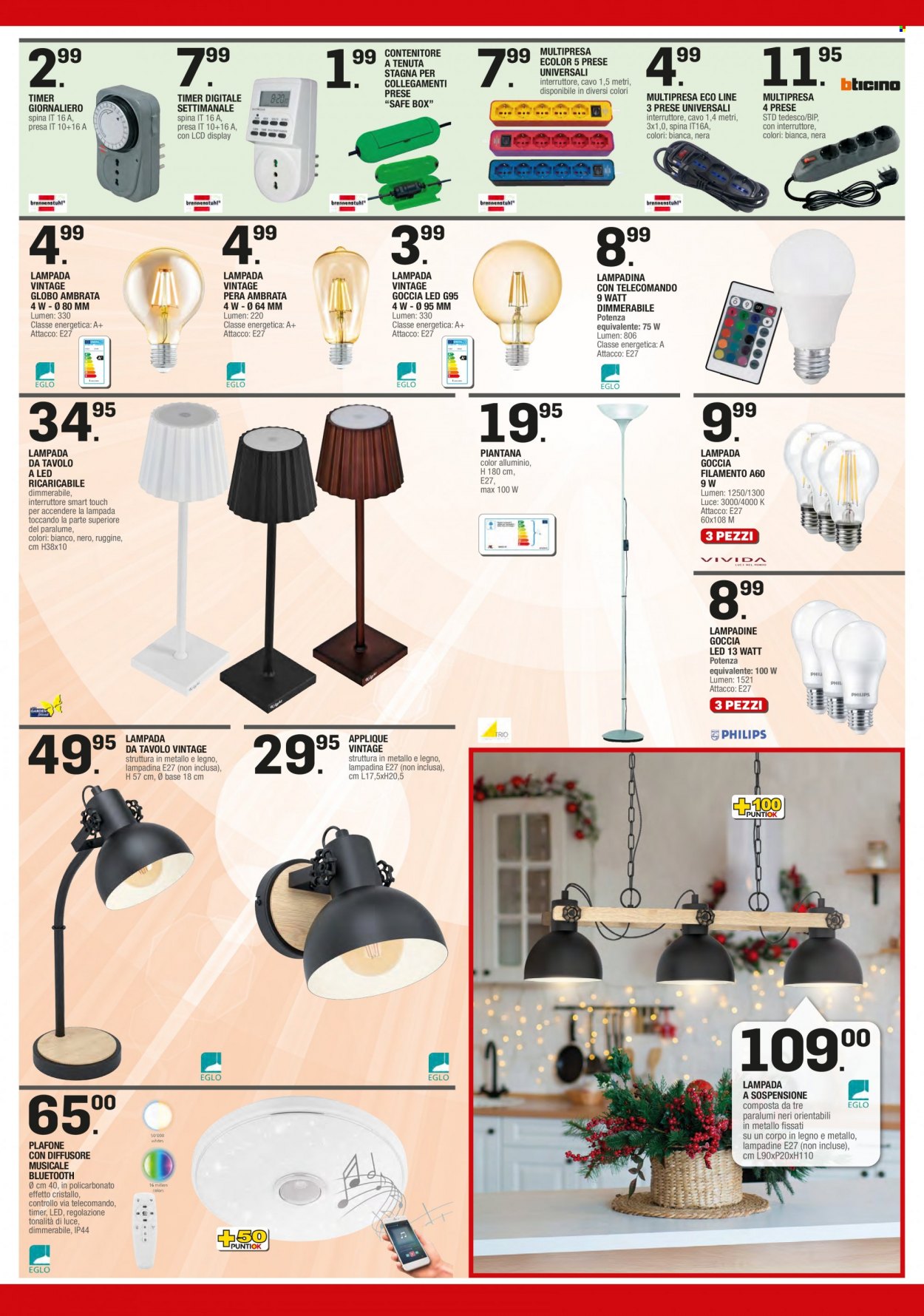 thumbnail - Volantino Brico Ok - 24/11/2022 - 18/12/2022 - Prodotti in offerta - contenitore, diffusore, lampadina, lampada, lampada da tavolo, piantana, applique, lampada a sospensione, multipresa. Pagina 3.