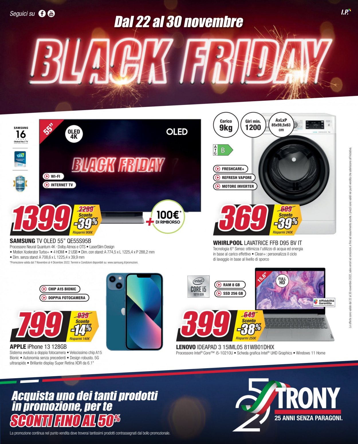 Volantino Trony - 22/11/2022 - 30/11/2022. Pagina 1