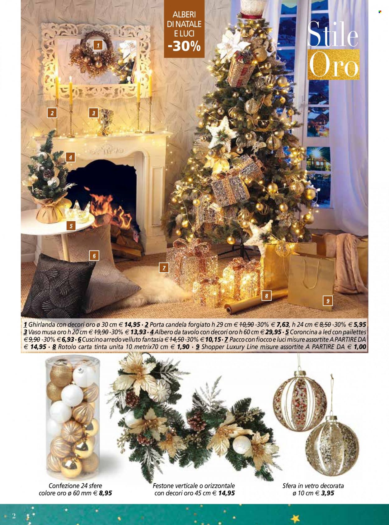 thumbnail - Volantino Il Gigante - 21/11/2022 - 25/12/2022 - Prodotti in offerta - candela, cuscino, albero di natale, festone, sfera in vetro, vaso, portacandela, ghirlanda. Pagina 2.