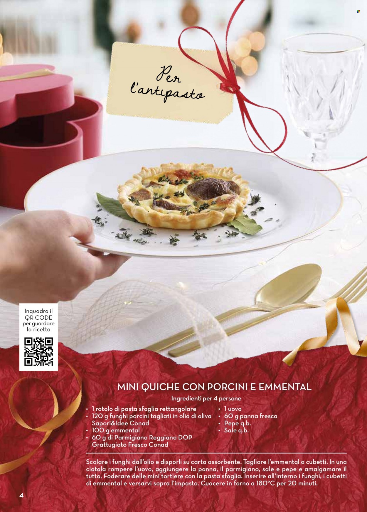 thumbnail - Volantino Conad - 1/12/2021 - 31/12/2022 - Prodotti in offerta - emmental, panna fresca, pasta sfoglia, tortiera, ciotola. Pagina 4.