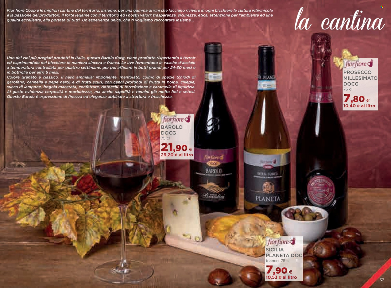 thumbnail - Volantino Coop - 24/11/2022 - 31/12/2022 - Prodotti in offerta - chiodi di garofano, confettura, succo, Barolo, vino rosso, Prosecco, vino. Pagina 37.