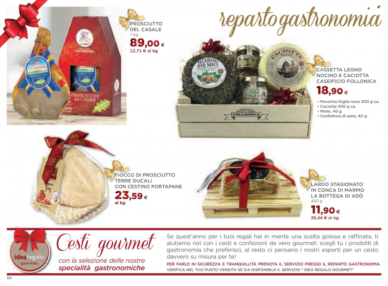 thumbnail - Volantino Coop - 24/11/2022 - 31/12/2022 - Prodotti in offerta - lardo, formaggio, caciotta, pecorino, miele, confettura. Pagina 54.