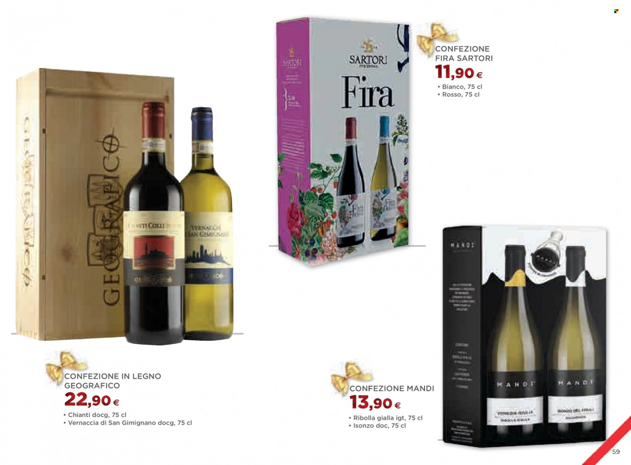 thumbnail - Volantino Coop - 24/11/2022 - 31/12/2022 - Prodotti in offerta - vino bianco, vino rosso, Chianti, vino, Ribolla Gialla. Pagina 59.