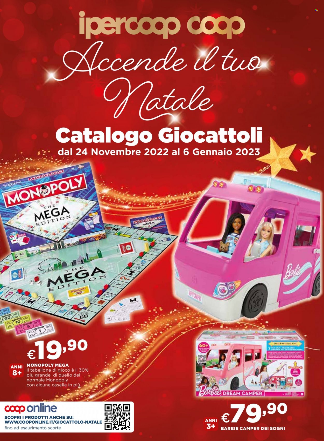 thumbnail - Volantino Coop - 24/11/2022 - 6/1/2023 - Prodotti in offerta - Barbie, giocattoli. Pagina 1.