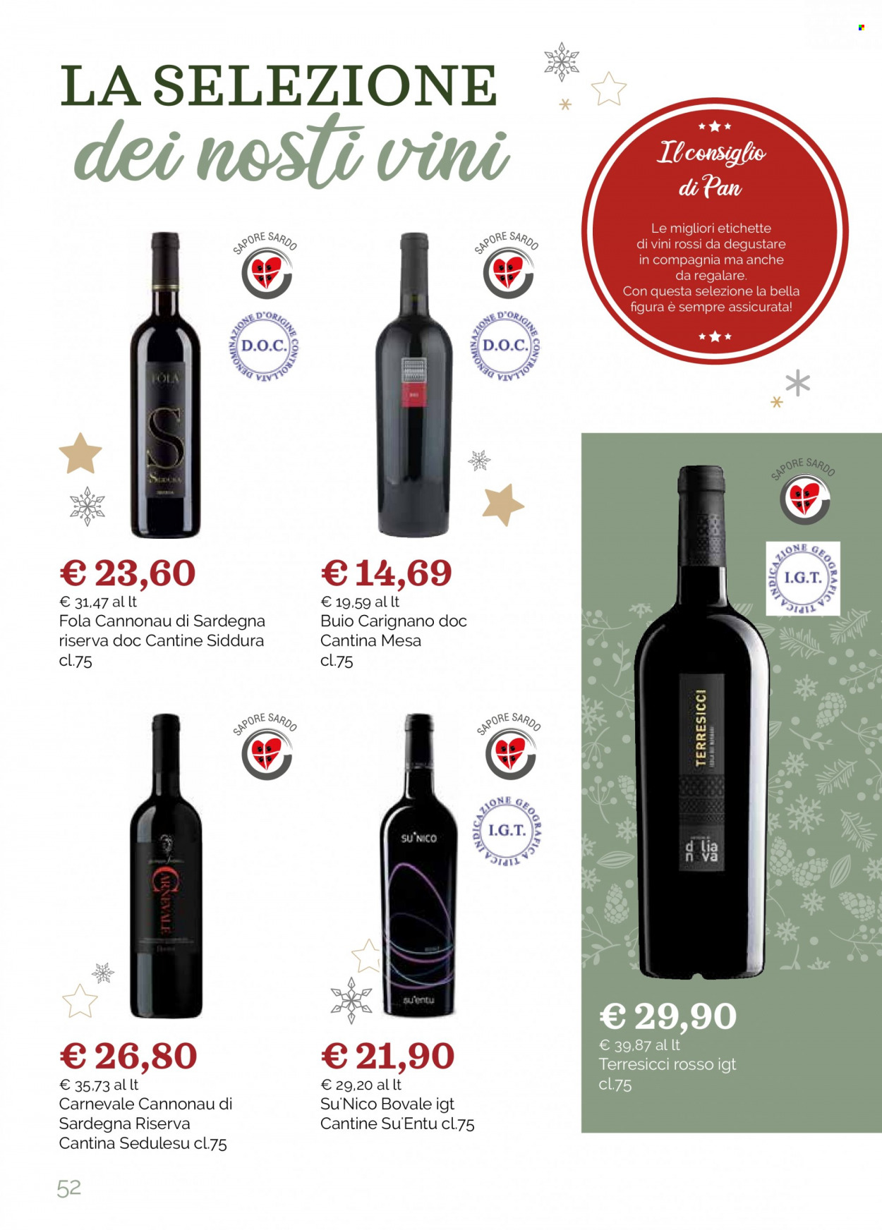 thumbnail - Volantino Pan - 14/11/2022 - 31/12/2022 - Prodotti in offerta - vino rosso, vino, Cannonau. Pagina 52.
