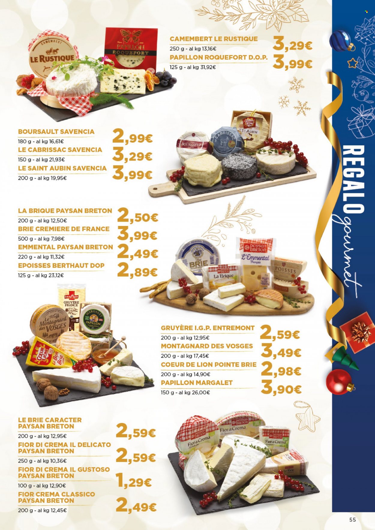 thumbnail - Volantino Coop - 24/11/2022 - 24/12/2022 - Prodotti in offerta - formaggio, brie, camembert, emmental, Roquefort, gruyére. Pagina 55.