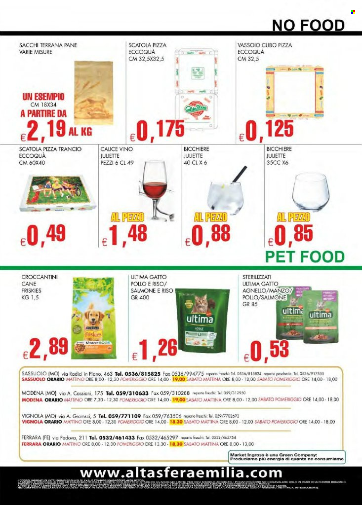thumbnail - Volantino AltaSfera Cash & Carry - 28/11/2022 - 11/12/2022 - Prodotti in offerta - pane, calice, calice da vino, scatole per pizza, gatto, croccantini per cani, Friskies. Pagina 24.