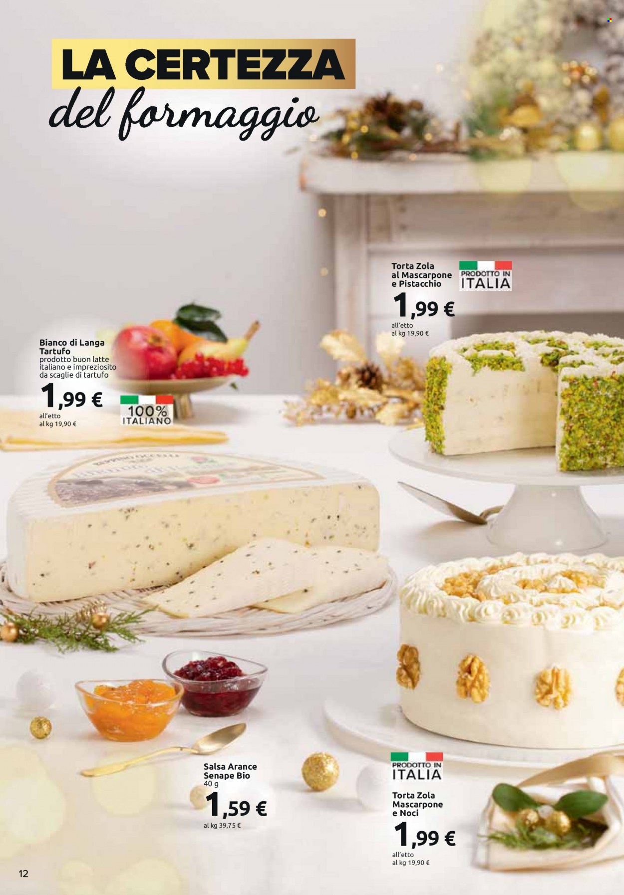 thumbnail - Volantino Carrefour - 29/11/2022 - 24/12/2022 - Prodotti in offerta - torta, arance, formaggio, mascarpone, senape. Pagina 12.