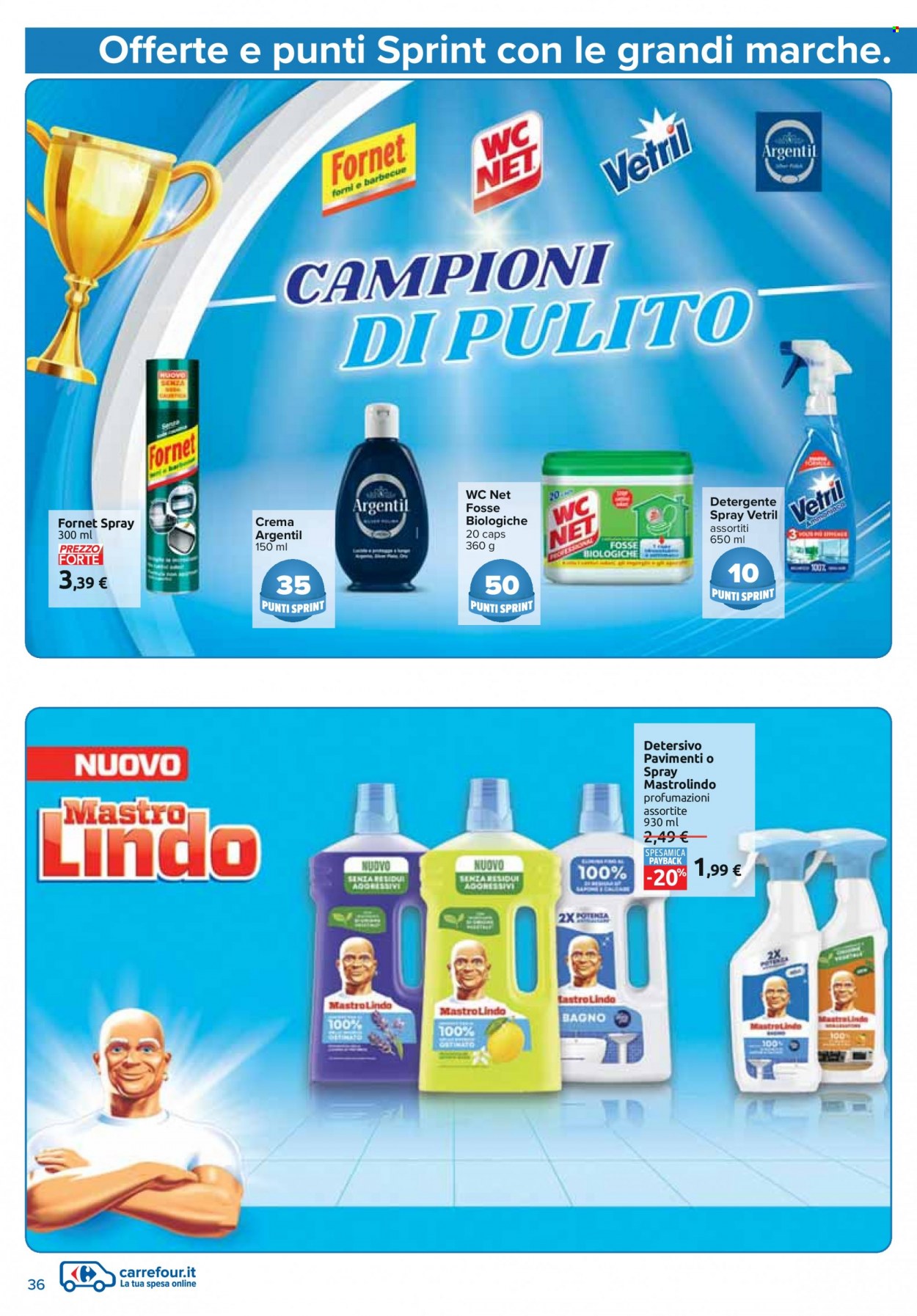 thumbnail - Volantino Carrefour - 1/12/2022 - 30/12/2022 - Prodotti in offerta - detergente, detersivo, WC Net, detergente pavimenti, detergente spray, Mastro Lindo, Vetril, barbecue. Pagina 36.