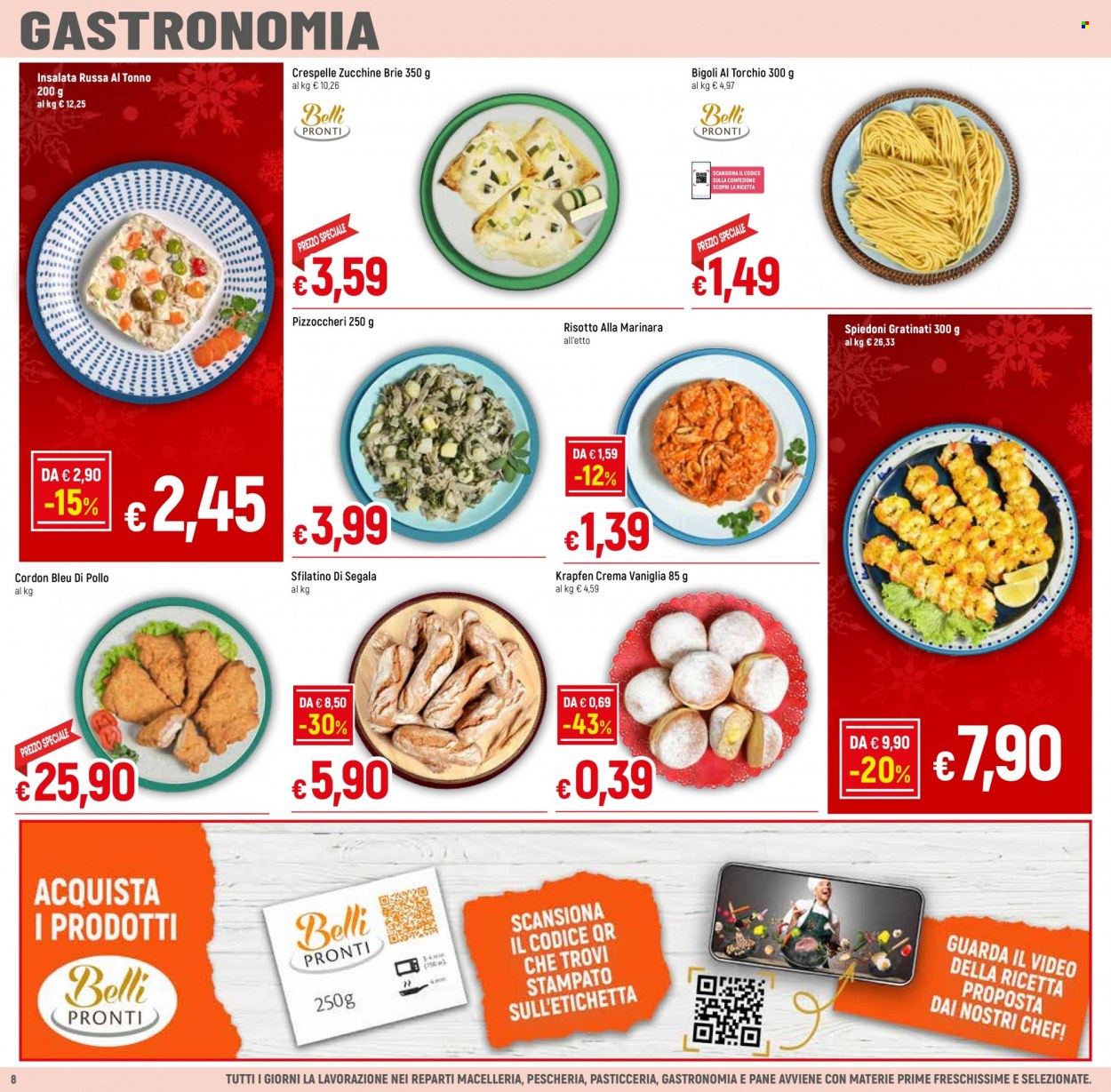 thumbnail - Volantino Galassia - 1/12/2022 - 10/12/2022 - Prodotti in offerta - krapfen, risotto, crespelle, Cordon Bleu, insalata russa, formaggio, brie. Pagina 8.