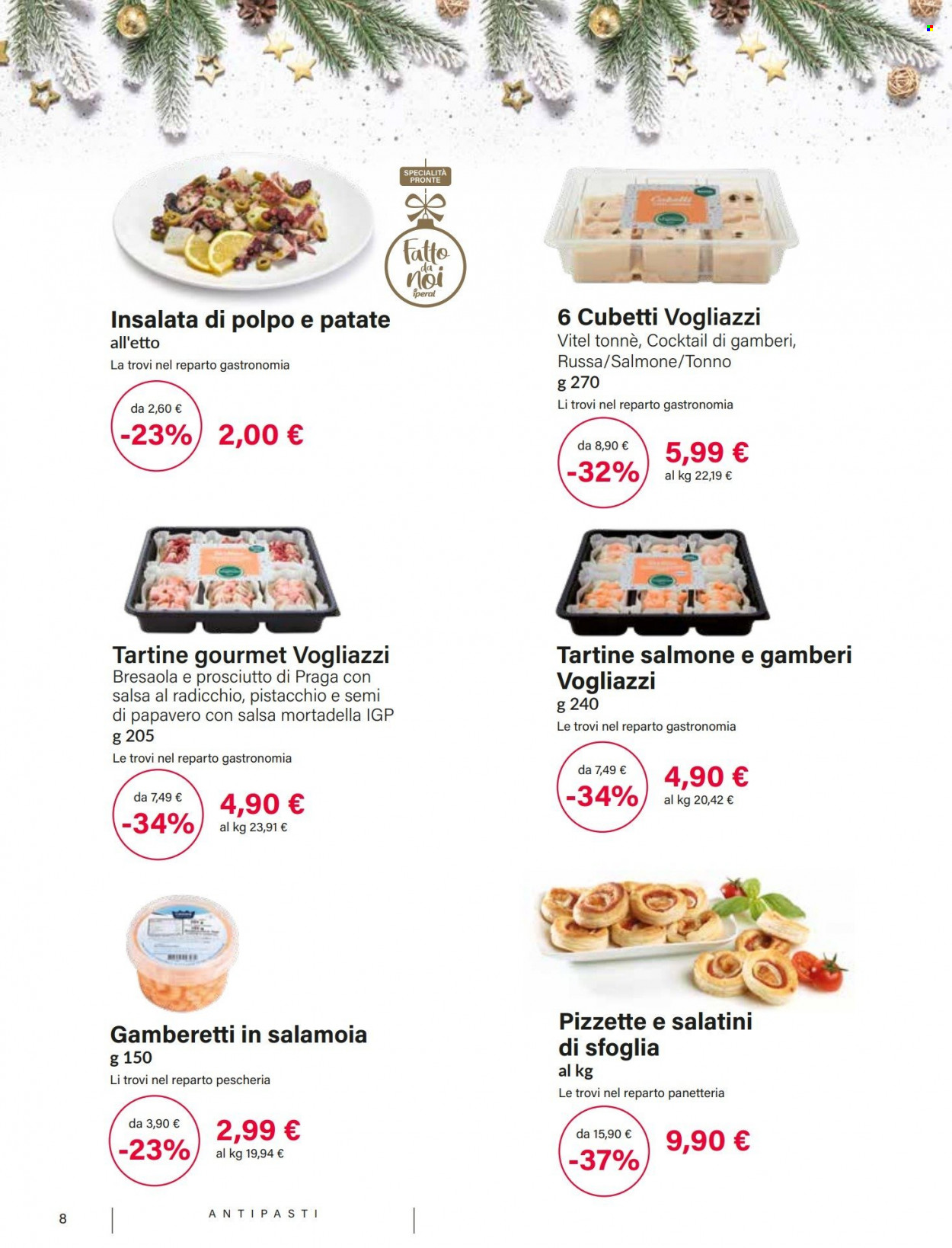 thumbnail - Volantino Iperal - 1/12/2022 - 31/12/2022 - Prodotti in offerta - tonno, bresaola, mortadella, vitello tonnato, insalata di polpo. Pagina 8.