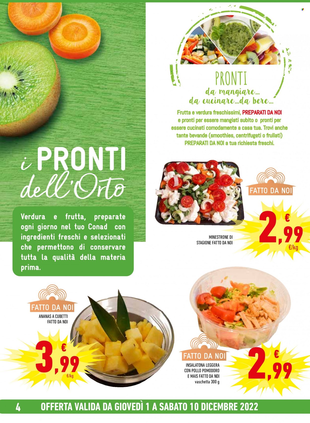 thumbnail - Volantino Conad - 1/12/2022 - 10/12/2022 - Prodotti in offerta - ananas, minestrone. Pagina 4.