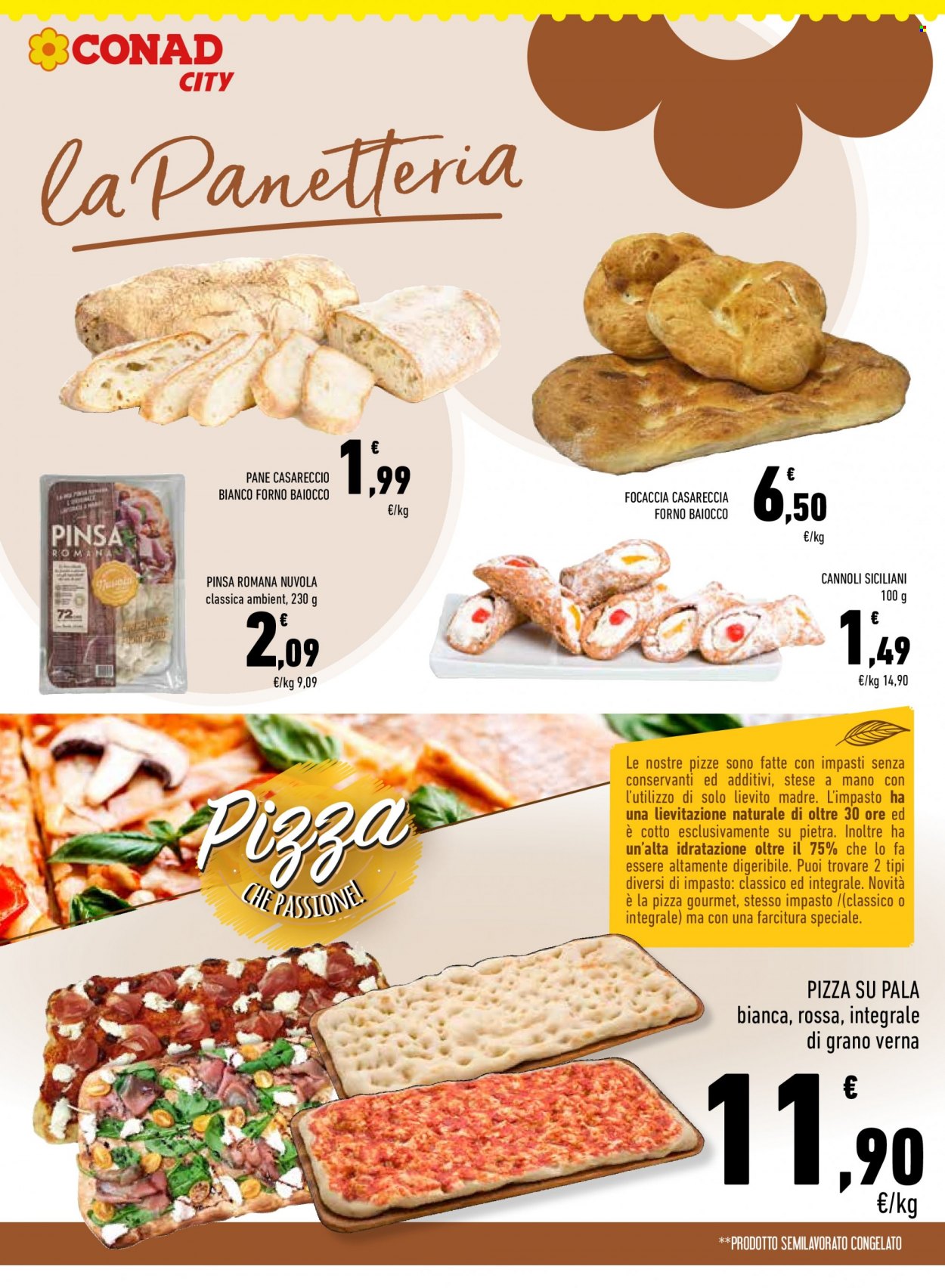 thumbnail - Volantino Conad - 1/12/2022 - 10/12/2022 - Prodotti in offerta - pane, focaccia, cannoli, lievito, pizza, lievito madre. Pagina 15.