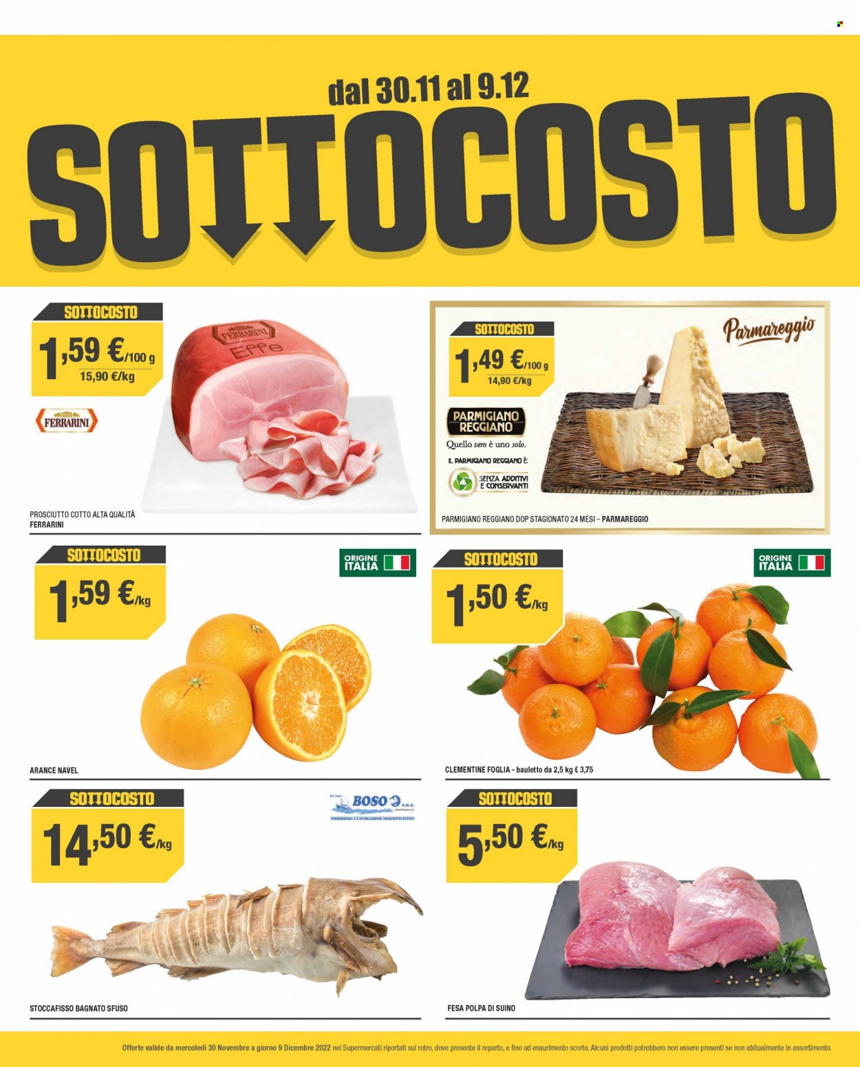 thumbnail - Volantino Poli - 30/11/2022 - 13/12/2022 - Prodotti in offerta - bauletto, arance, arancie Navel, clementine, suino, prosciutto, prosciutto cotto, Parmareggio. Pagina 2.