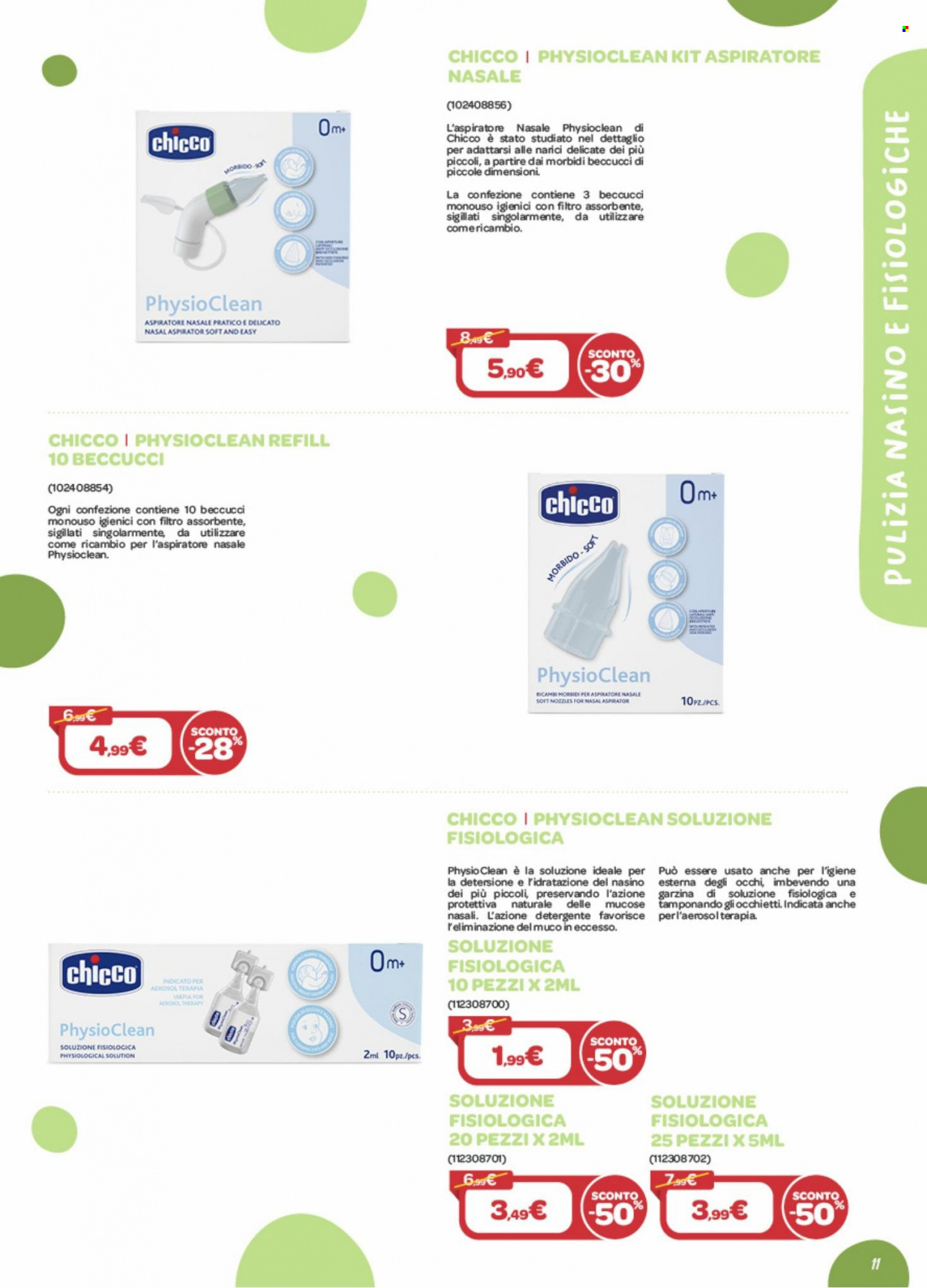 thumbnail - Volantino Bimbo Store - 1/12/2022 - 24/12/2022 - Prodotti in offerta - Chicco, detergente, aspiratore nasale, soluzione salina. Pagina 11.