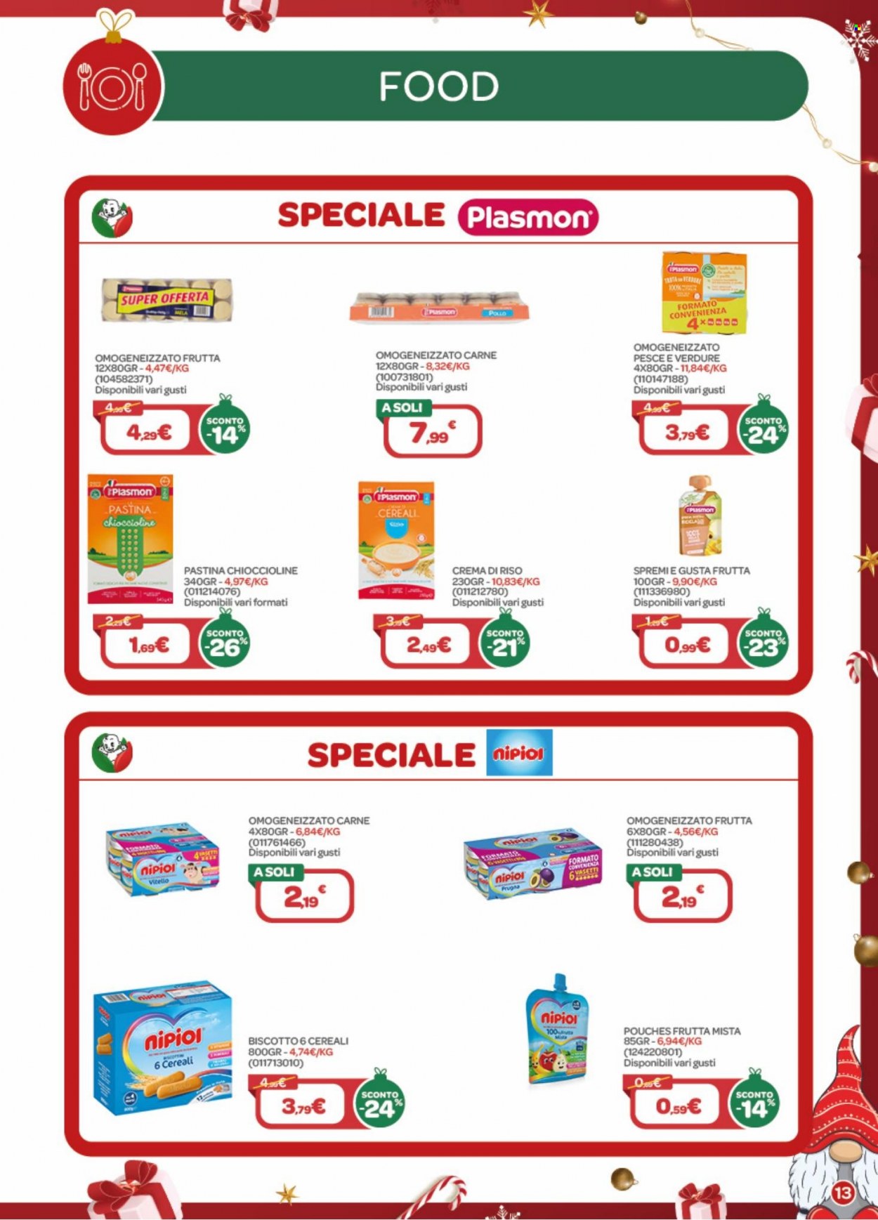 thumbnail - Volantino Bimbo Store - 1/12/2022 - 24/12/2022 - Prodotti in offerta - biscotti, omogeneizzati, Plasmon, pastina, Nipiol. Pagina 13.