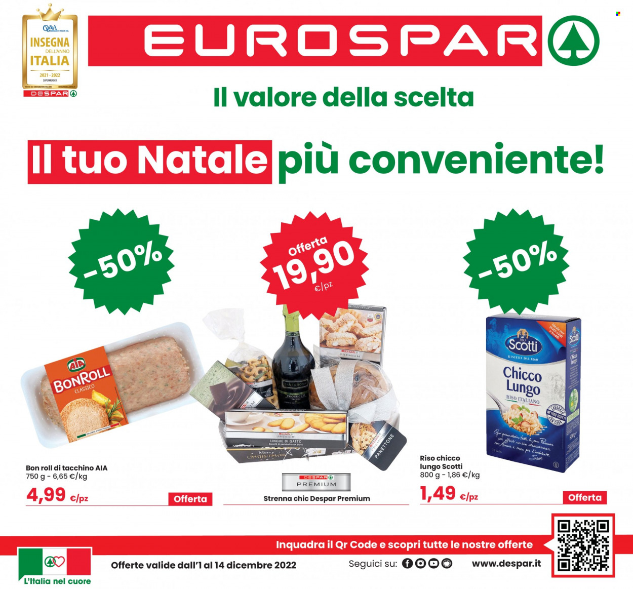 Volantino Eurospar - 1/12/2022 - 14/12/2022. Pagina 1
