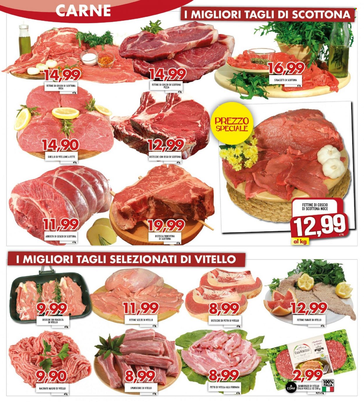 thumbnail - Volantino M.A. Supermercati - 1/12/2022 - 12/12/2022 - Prodotti in offerta - bistecca, fettine di vitello, vitello, vitellone, scottona, hamburger, hamburger di vitello. Pagina 6.