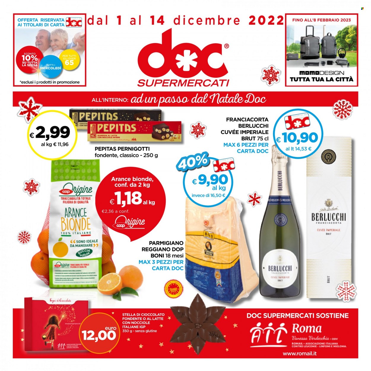 thumbnail - Volantino doc supermercati - 1/12/2022 - 14/12/2022 - Prodotti in offerta - arance, formaggio, parmigiano. Pagina 1.