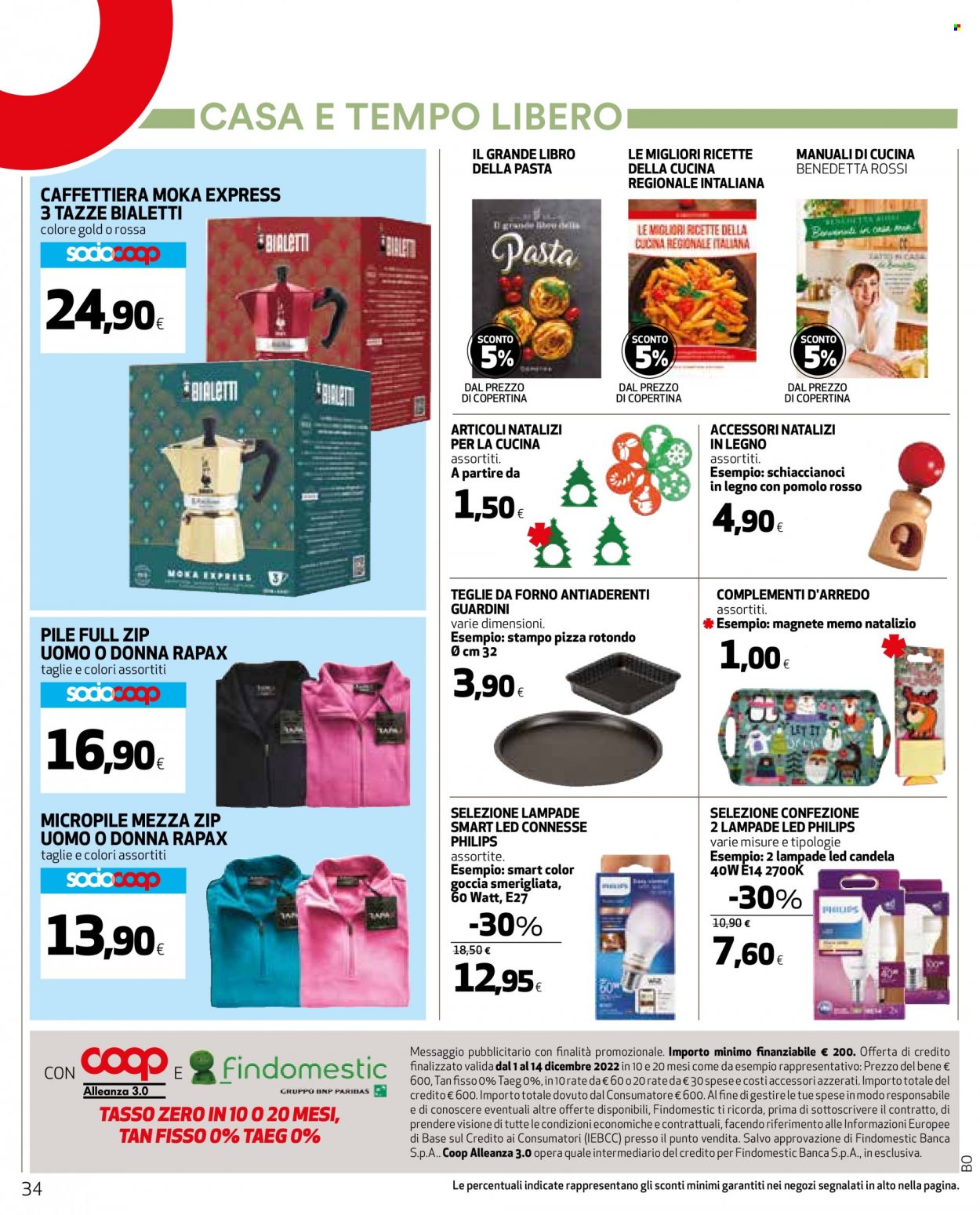 thumbnail - Volantino Coop - 1/12/2022 - 14/12/2022 - Prodotti in offerta - Philips, pizza, caffettiera, teglia da forno, stampo, schiaccianoci, candela. Pagina 34.