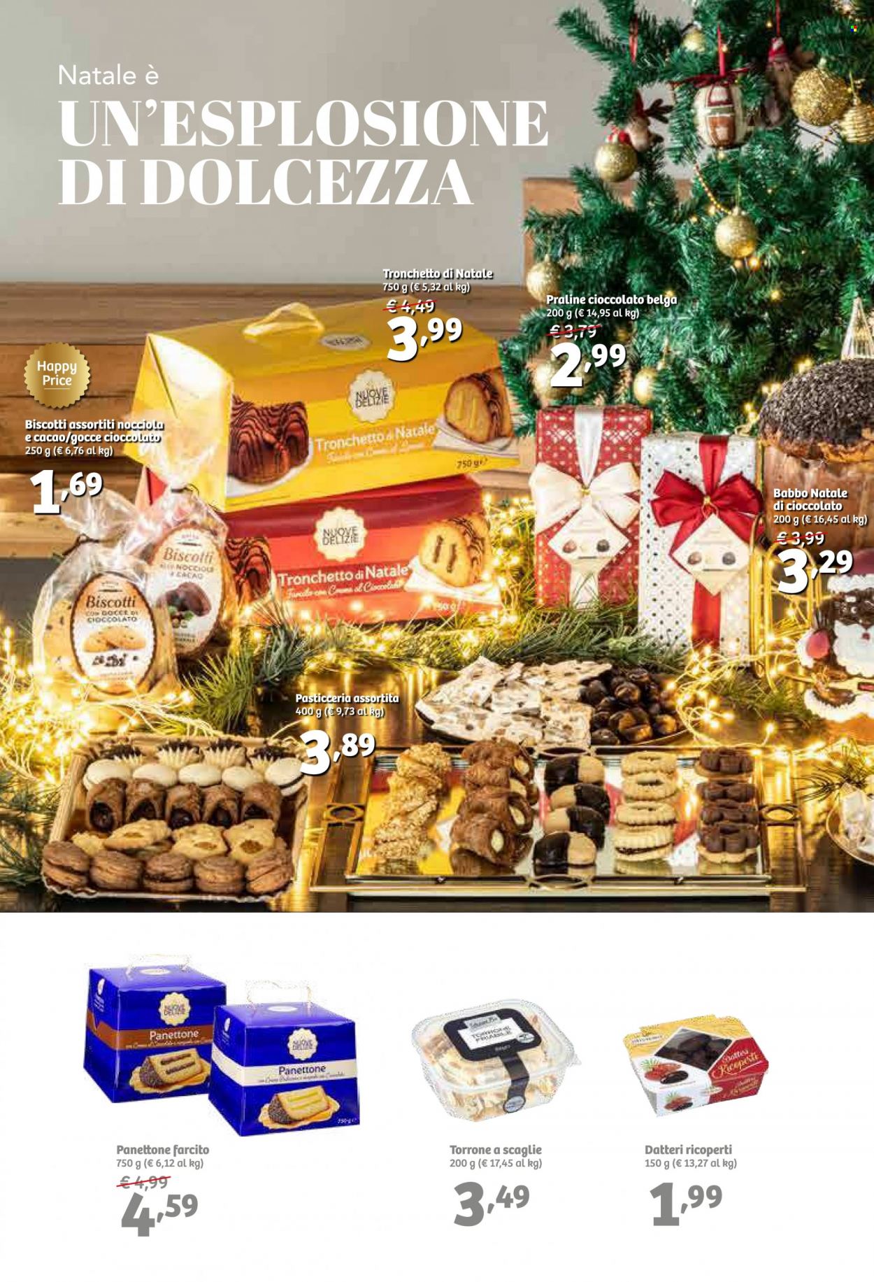 thumbnail - Volantino iN's Mercato - 7/12/2022 - 18/12/2022 - Prodotti in offerta - panettone, biscotti, torrone, praline, Babbo Natale, datteri. Pagina 2.