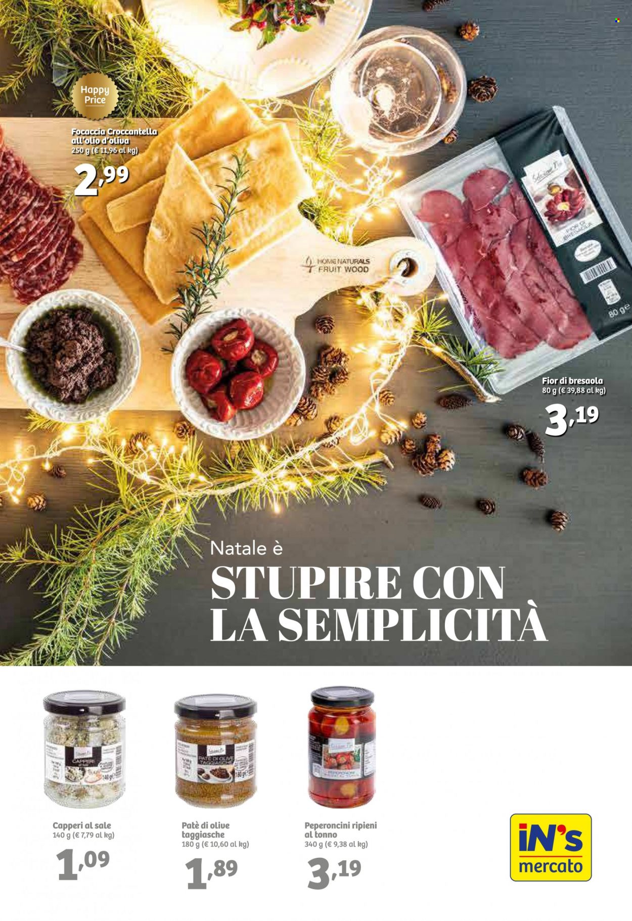 thumbnail - Volantino iN's Mercato - 7/12/2022 - 18/12/2022 - Prodotti in offerta - focaccia, bresaola, capperi, paté di olive, peperoncini ripieni. Pagina 13.