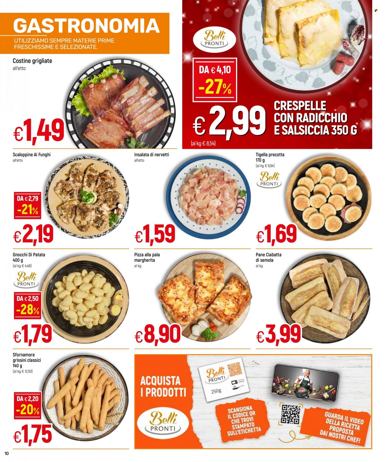 thumbnail - Volantino Galassia - 7/12/2022 - 18/12/2022 - Prodotti in offerta - pane, ciabatta, crespelle, gnocchi, pizza, grissini. Pagina 10.