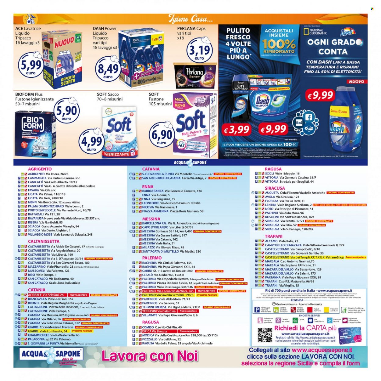 thumbnail - Volantino Acqua & Sapone - 5/12/2022 - 18/12/2022 - Prodotti in offerta - Ace, detersivo per lavatrice, Lenor, detersivo liquido per lavatrice, Perlana, Dash, sapone, carrello. Pagina 20.