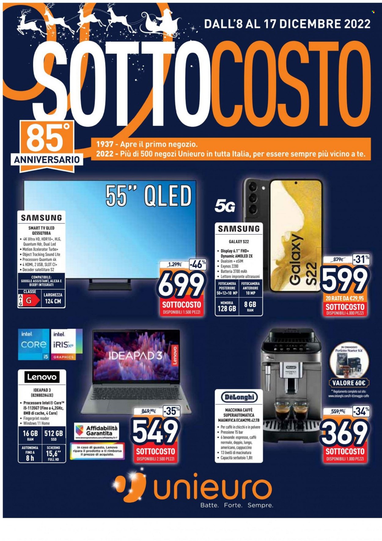 Volantino Unieuro - 8/12/2022 - 17/12/2022. Pagina 1