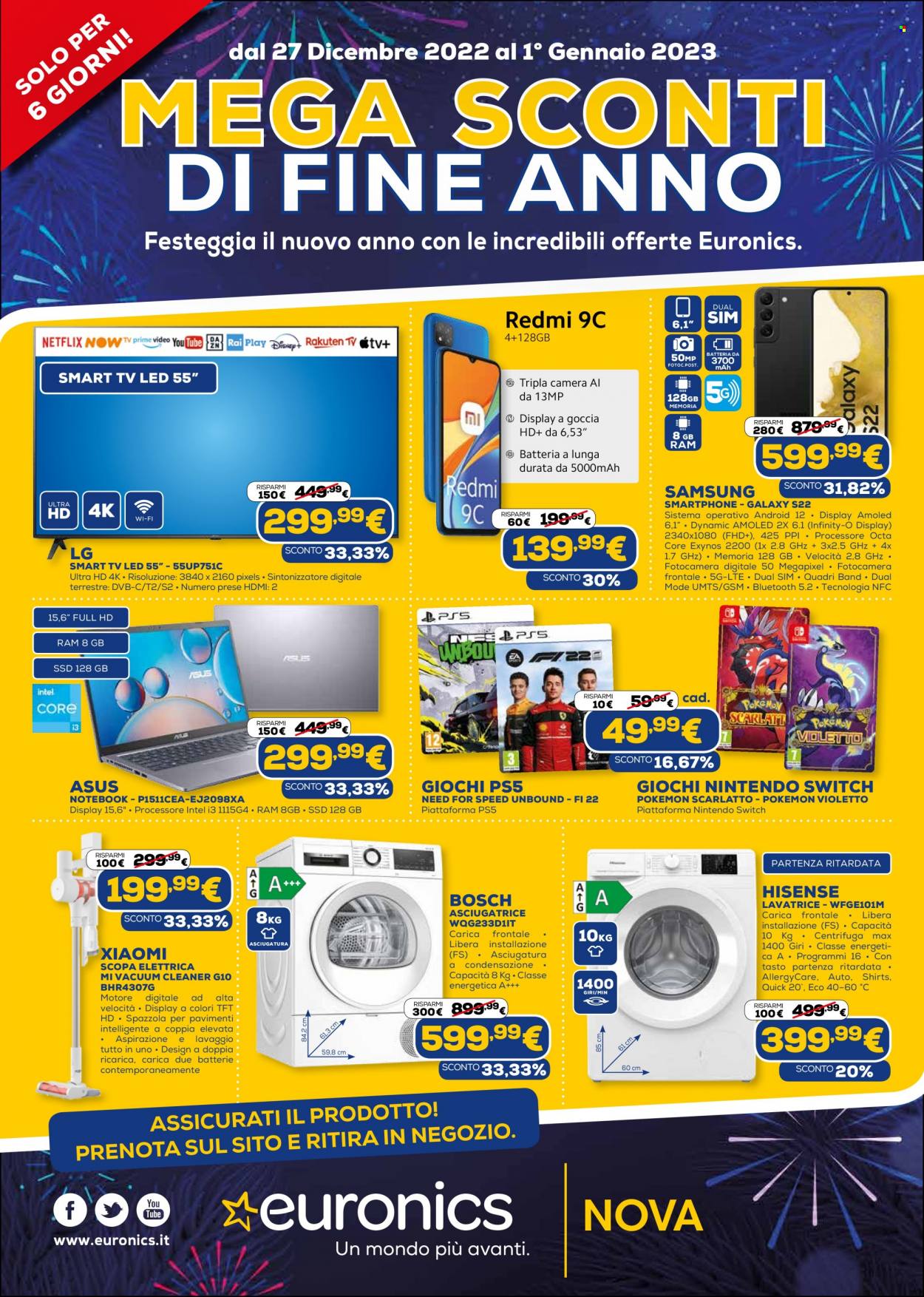 Volantino Euronics - 27/12/2022 - 1/1/2023. Pagina 1