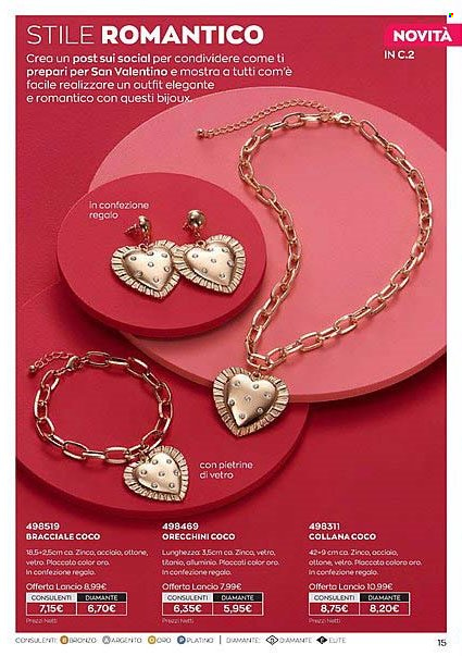 thumbnail - Volantino Avon - 1/1/2023 - 28/2/2023 - Prodotti in offerta - confezione regalo, bracciale, collana, orecchini. Pagina 15.