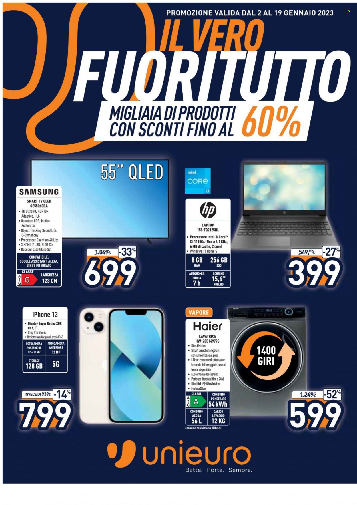 Volantino Unieuro - 2/1/2023 - 19/1/2023. Pagina 1