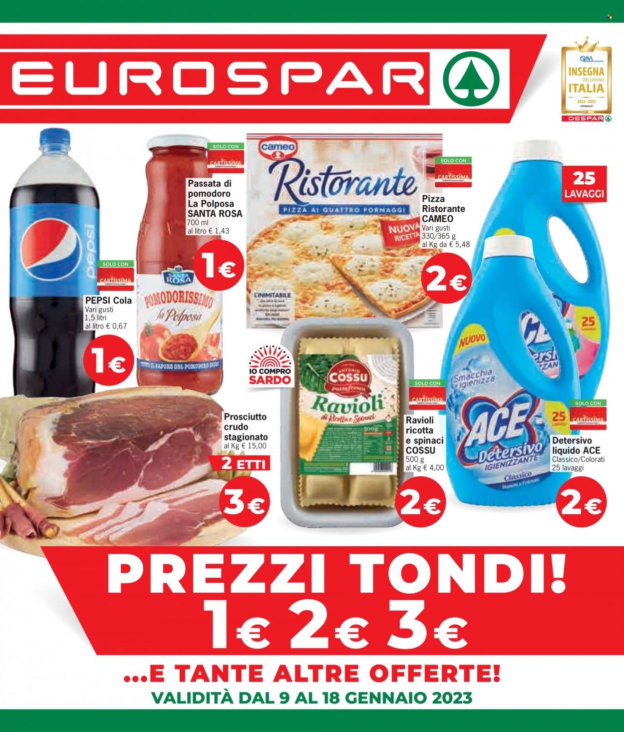 Leták Eurospar - 9.1.2023 - 18.1.2023. Strana 1