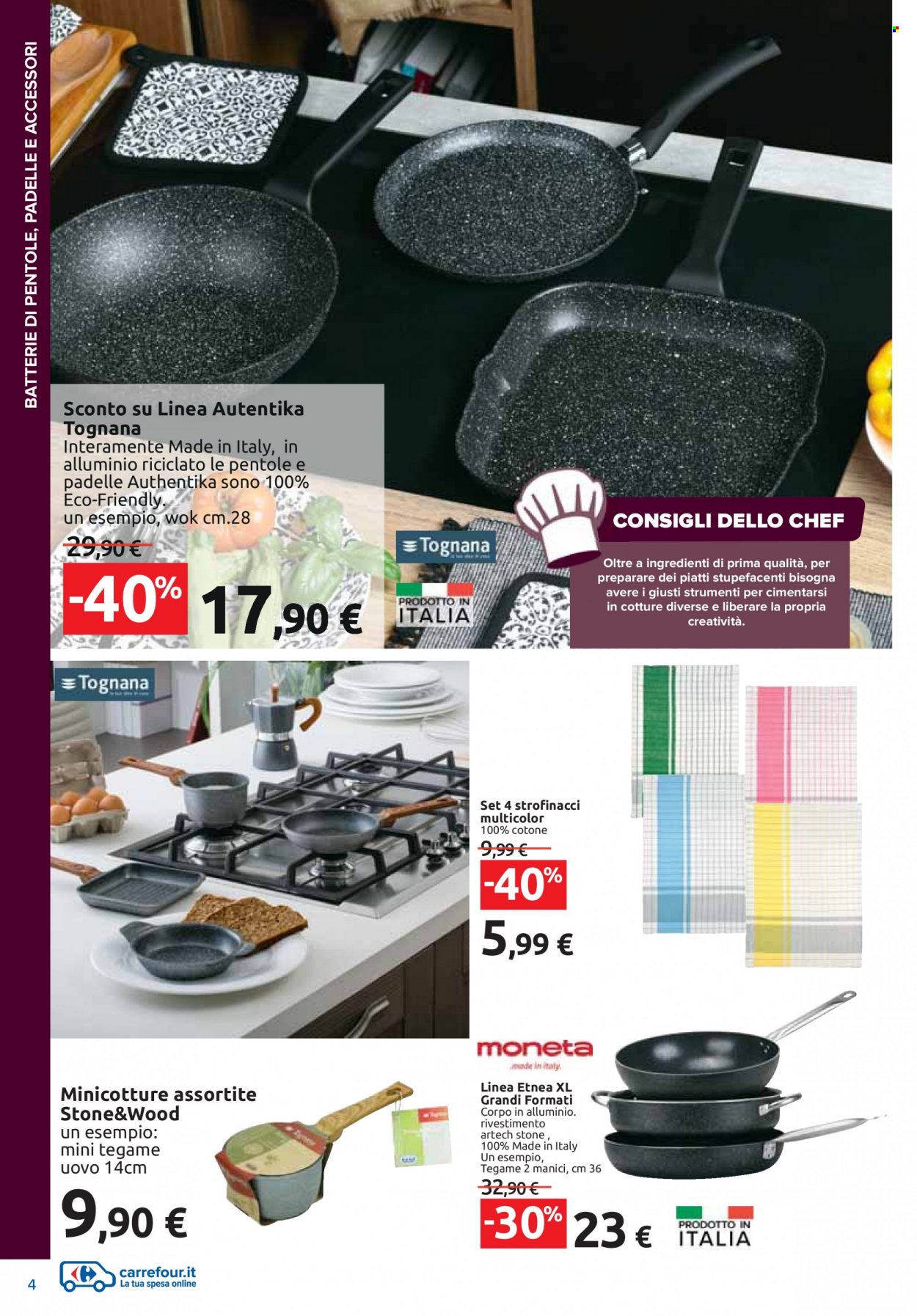 thumbnail - Volantino Carrefour - 19/1/2023 - 12/2/2023 - Prodotti in offerta - wok, tegame, padella, strofinaccio. Pagina 4.