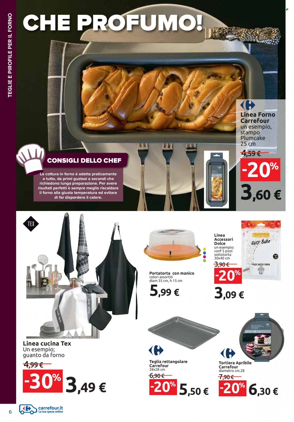 thumbnail - Volantino Carrefour - 19/1/2023 - 12/2/2023 - Prodotti in offerta - profumo, tortiera, teglia, stampo, guanto da forno. Pagina 6.