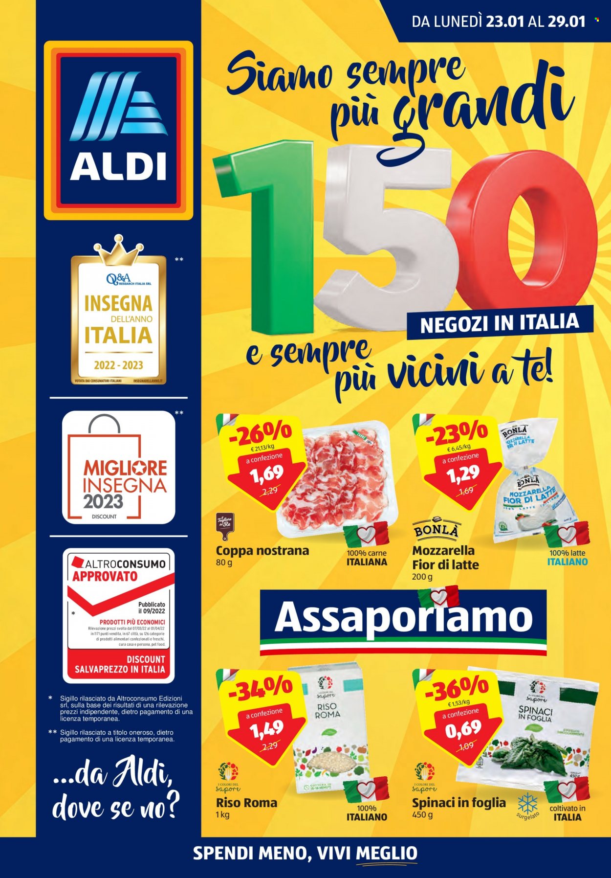 Volantino Aldi - 23/1/2023 - 29/1/2023. Pagina 1