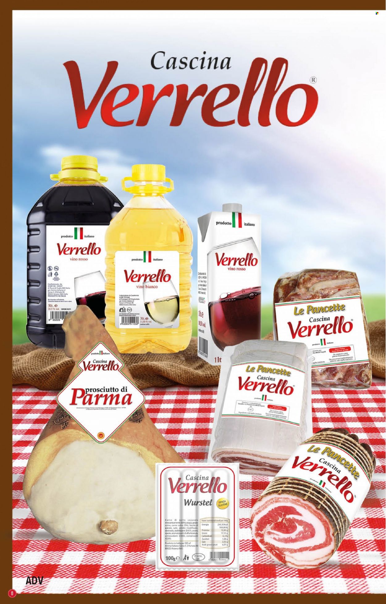 thumbnail - Volantino MarketPiù - 16/1/2023 - 28/1/2023 - Prodotti in offerta - patate, suino, prosciutto, würstel, vino bianco, vino. Pagina 6.