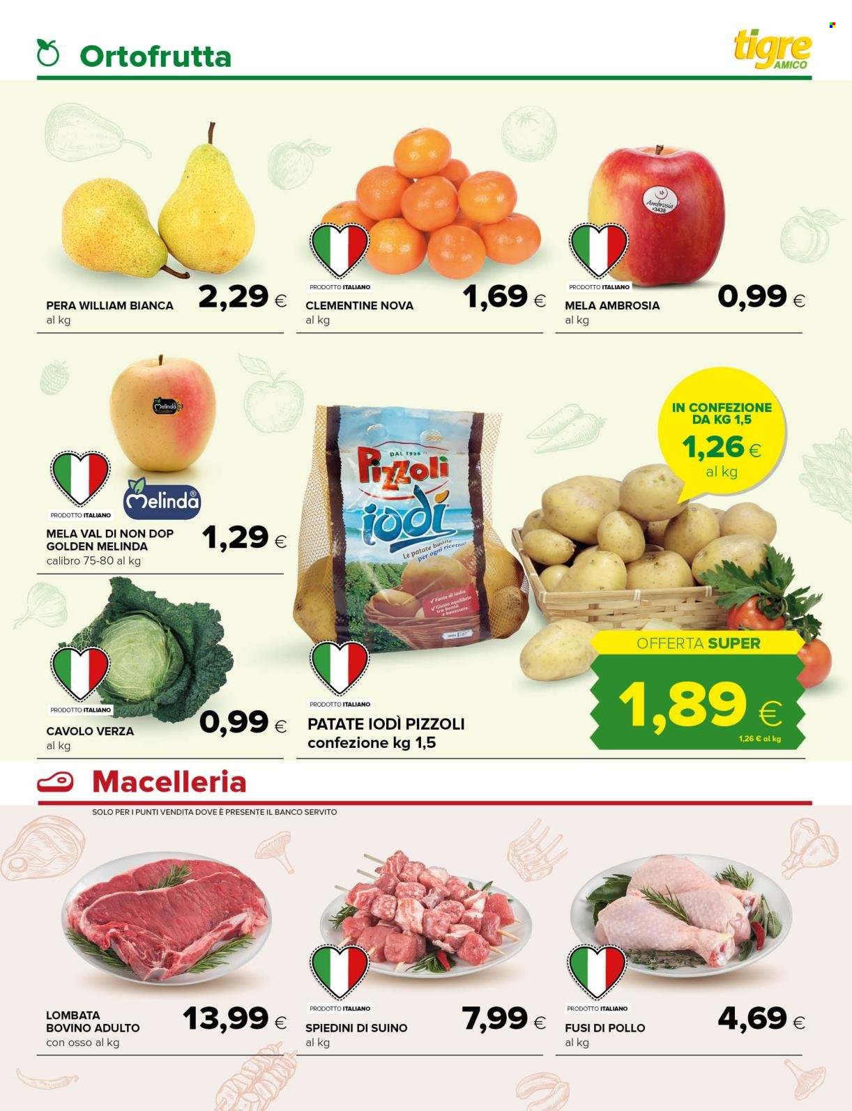 thumbnail - Volantino Tigre Amico - 18/1/2023 - 29/1/2023 - Prodotti in offerta - patate, cavolo, cavolo verza, verza, clementine, fusi di pollo, manzo, suino, spiedini. Pagina 3.