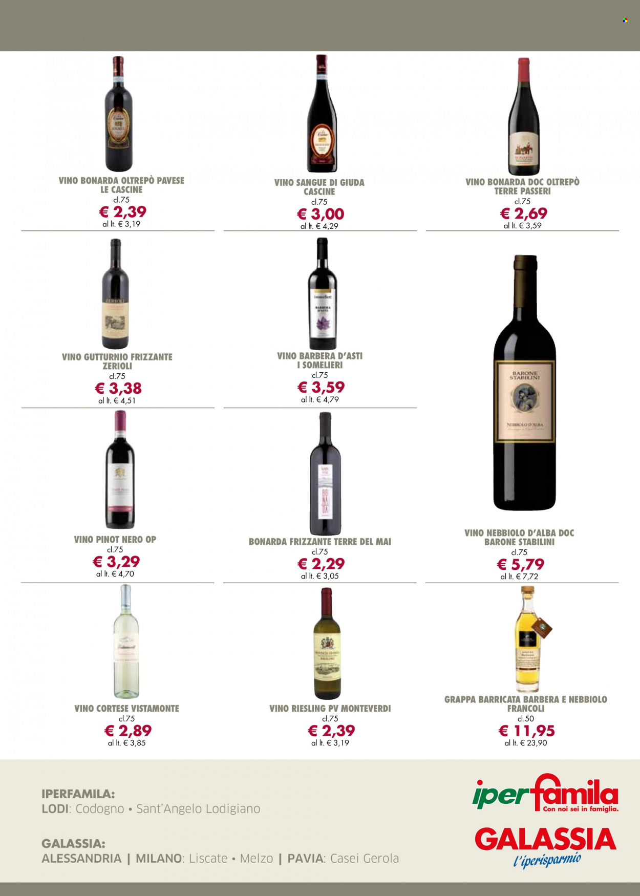 thumbnail - Volantino Galassia - 19/1/2023 - 1/2/2023 - Prodotti in offerta - Riesling, vino bianco, Pinot Nero, vino, Barbera d'Asti, grappa. Pagina 4.