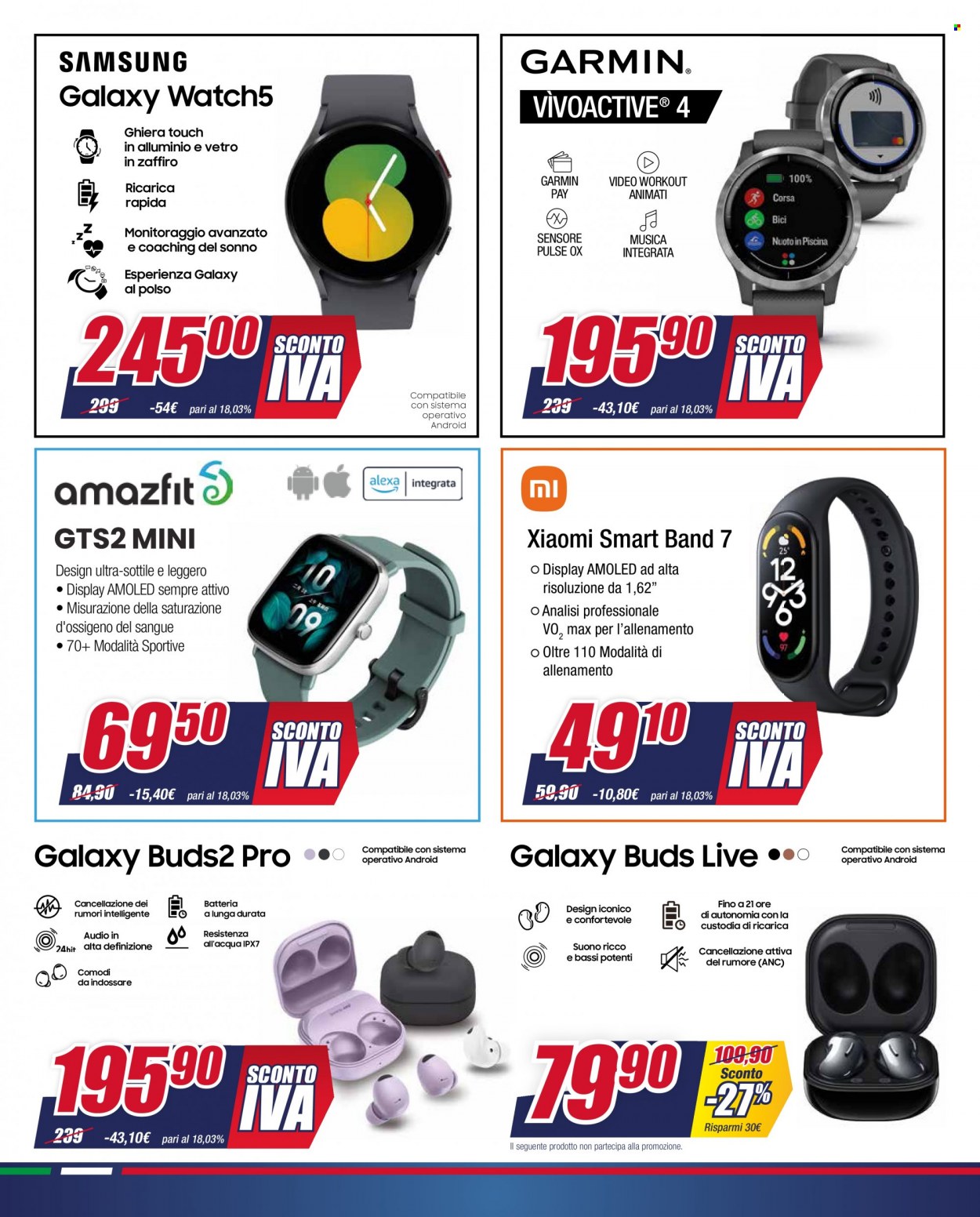 thumbnail - Volantino Trony - 19/1/2023 - 8/2/2023 - Prodotti in offerta - Samsung Galaxy, SmartBand, Garmin, Xlaomi Watch, AmazFit. Pagina 21.