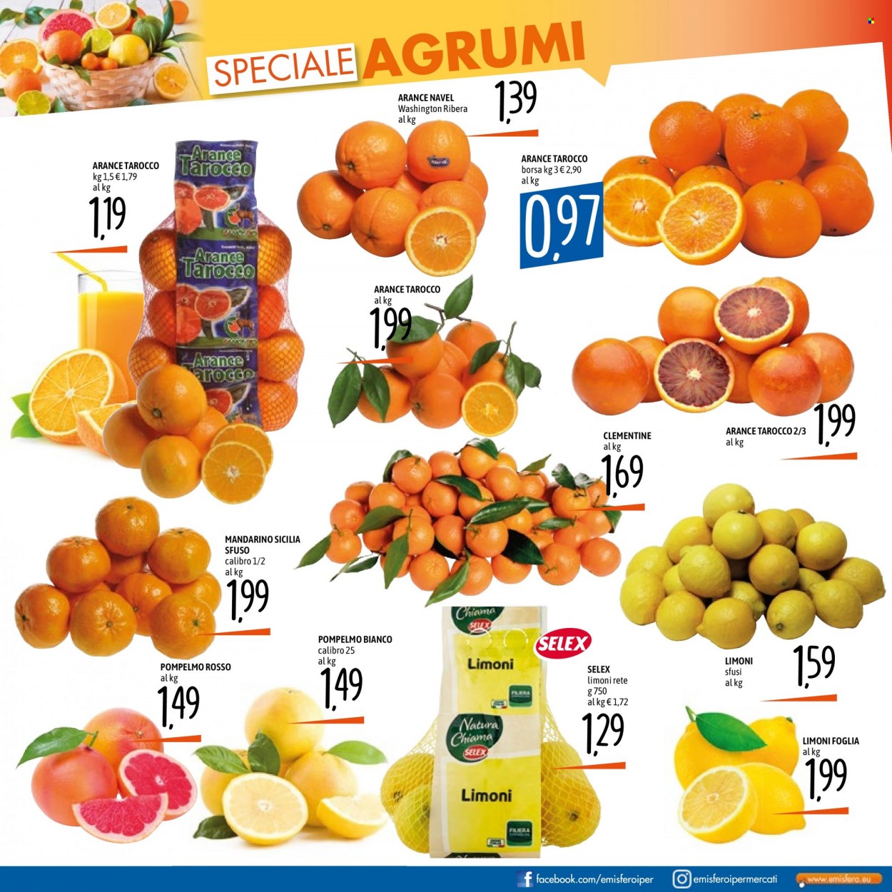 thumbnail - Volantino Emisfero - 19/1/2023 - 1/2/2023 - Prodotti in offerta - limoni, arance, arancie Navel, clementine, pompelmo. Pagina 7.