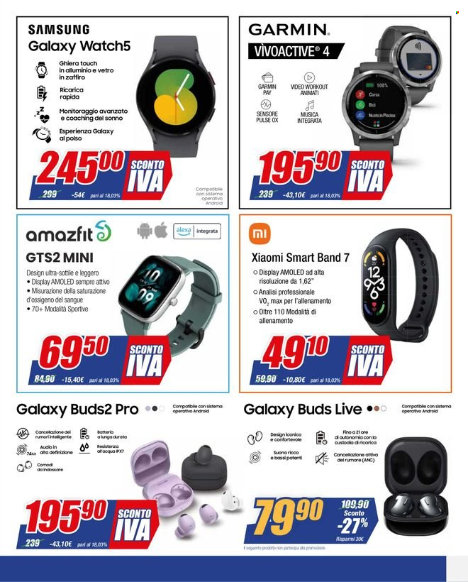 thumbnail - Volantino Sinergy - 19/1/2023 - 8/2/2023 - Prodotti in offerta - Samsung Galaxy, Samsung, SmartBand, Garmin, Xlaomi Watch, AmazFit. Pagina 22.