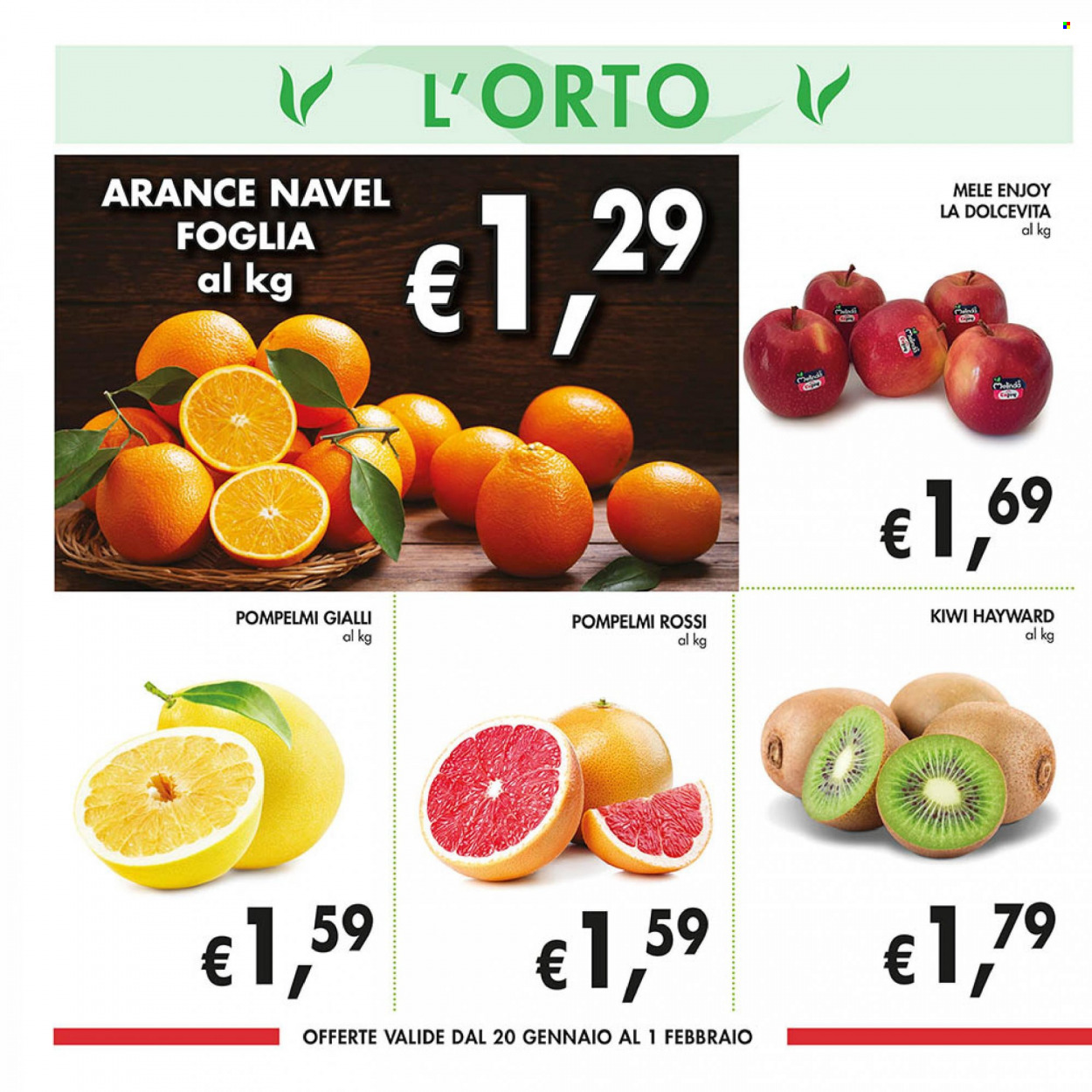 thumbnail - Volantino COAL - 20/1/2023 - 1/2/2023 - Prodotti in offerta - mele, arance, arancie Navel, kiwi. Pagina 8.