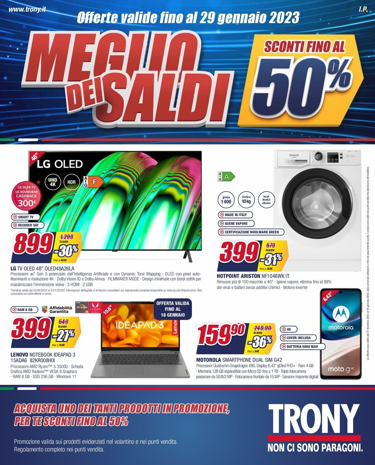 Volantino Trony - 20/1/2023 - 29/1/2023. Pagina 1